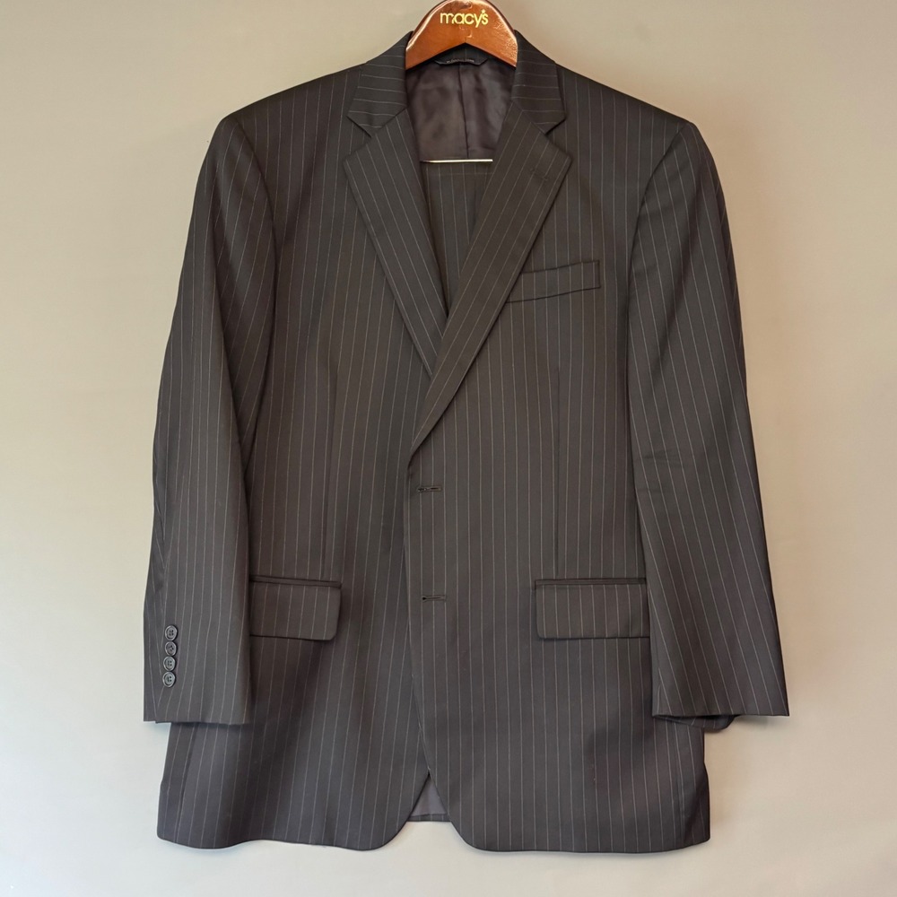 Brooks Brothers 1818 Madison Estrato Wool Suit 42R x 36 Navy Pinstripe
